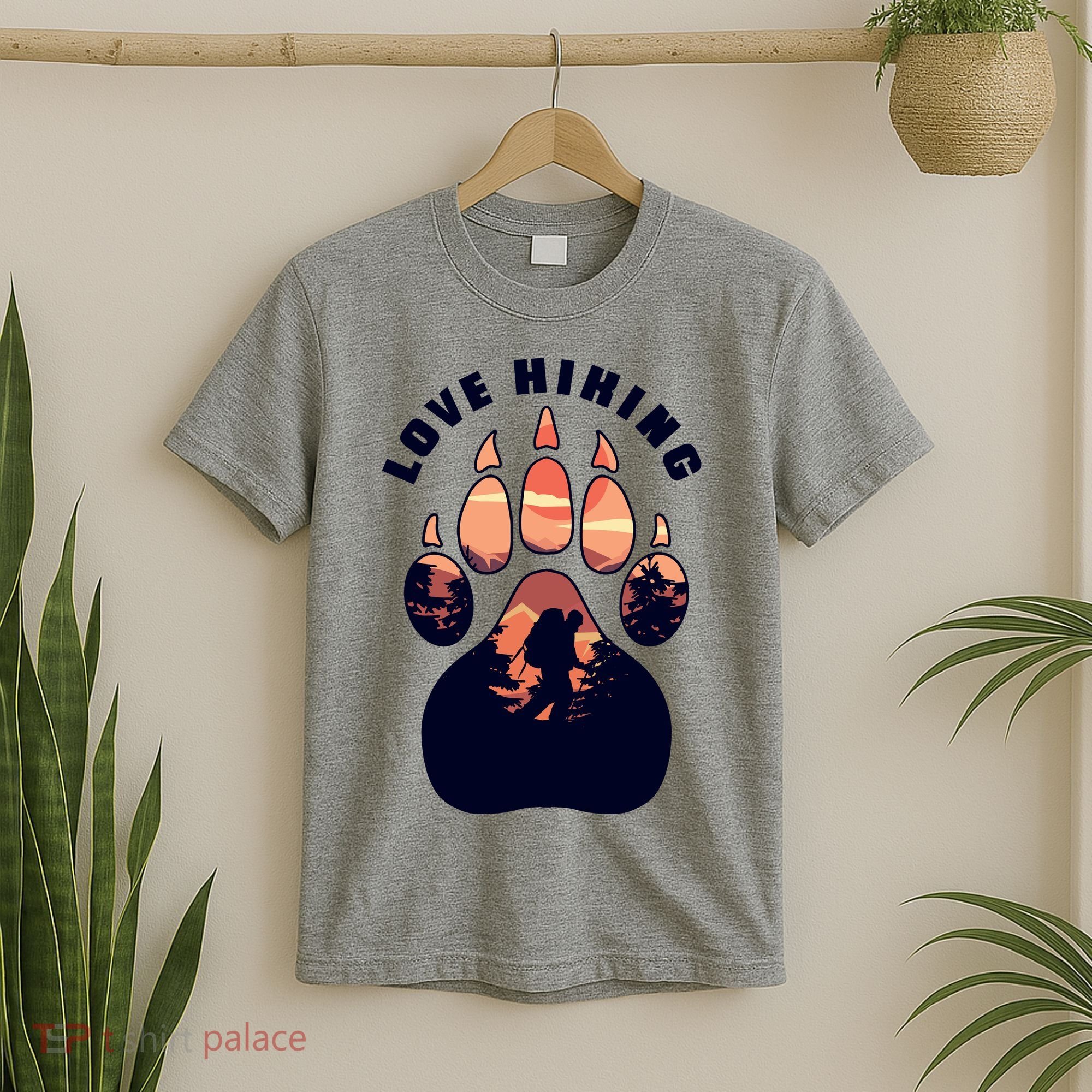 Love Hiking Bear Paw T-Shirt
