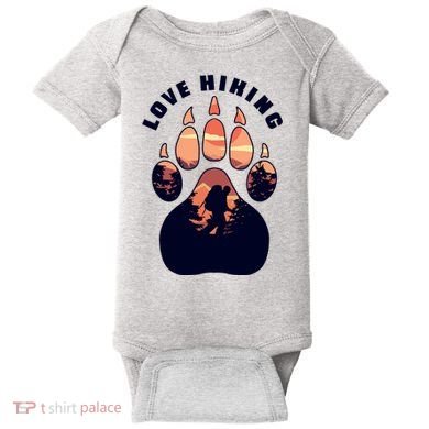 Love Hiking Bear Paw Baby Bodysuit