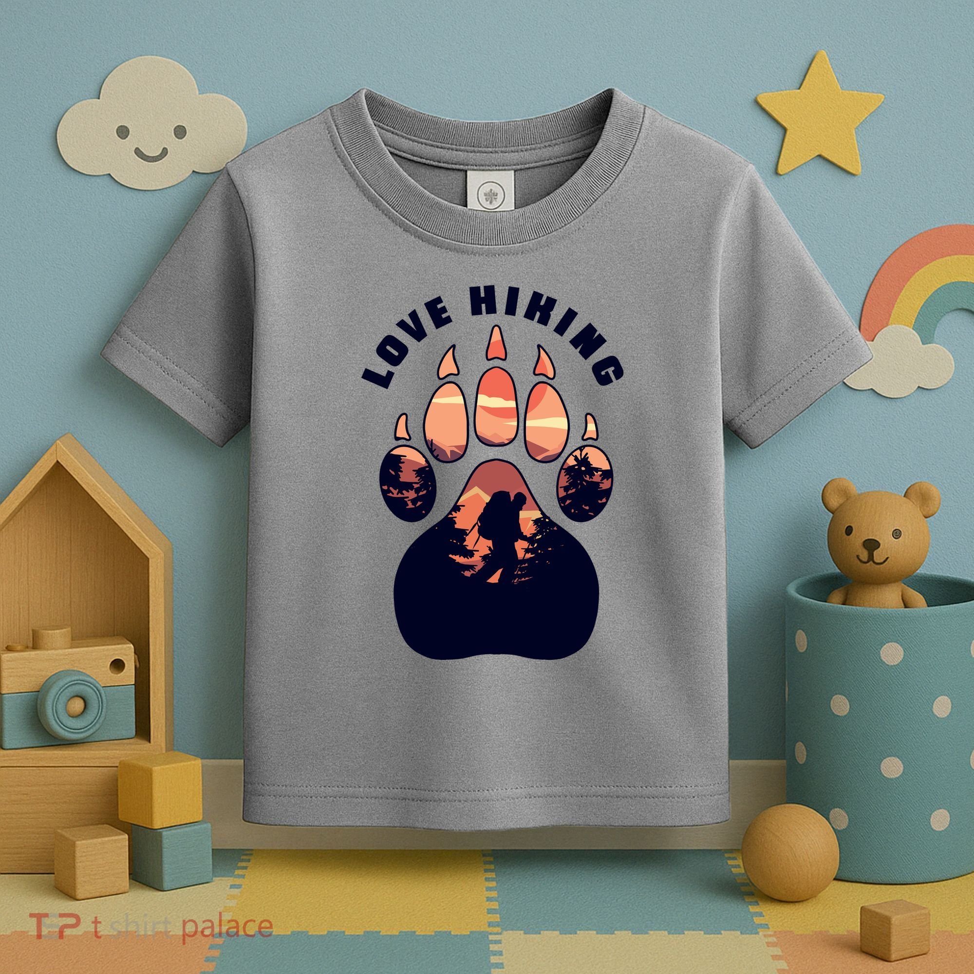 Love Hiking Bear Paw Toddler T-Shirt
