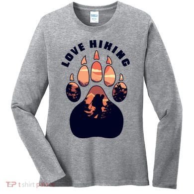 Love Hiking Bear Paw Women's Long Sleeve Shirt