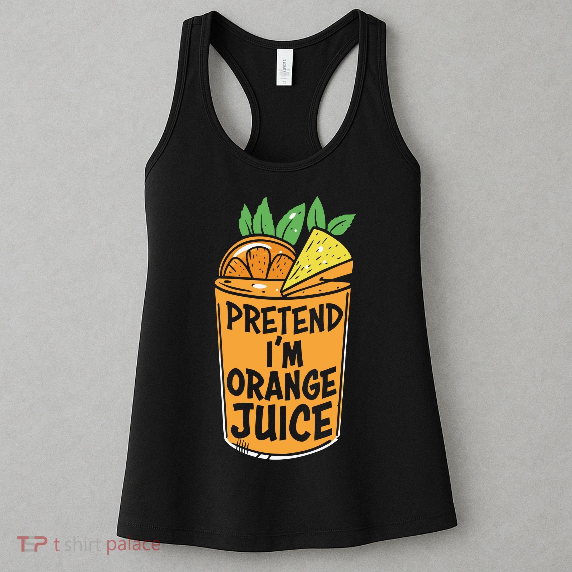 Lazy Halloween Costume Pretend Im Orange Juice, Funny Halloween Shirts Women's Tank Top