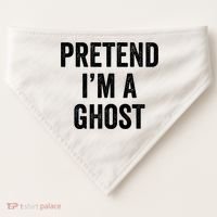 Lazy Halloween Costume Last Minute Gift Pretend I'm A Ghost USA-Made Doggie Bandana thumb 0