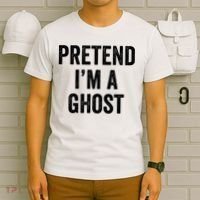 Lazy Halloween Costume Last Minute Gift Pretend I'm A Ghost T-Shirt thumb 6