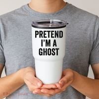 Lazy Halloween Costume Last Minute Gift Pretend I'm A Ghost Tumbler thumb 2
