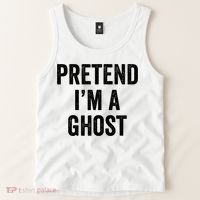 Lazy Halloween Costume Last Minute Gift Pretend I'm A Ghost Tank Top thumb 2