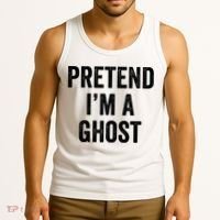 Lazy Halloween Costume Last Minute Gift Pretend I'm A Ghost Tank Top thumb 3