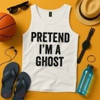 Lazy Halloween Costume Last Minute Gift Pretend I'm A Ghost Tank Top thumb 4