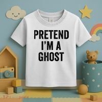 Lazy Halloween Costume Last Minute Gift Pretend I'm A Ghost Toddler T-Shirt thumb 3