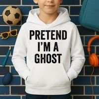 Lazy Halloween Costume Last Minute Gift Pretend I'm A Ghost Kids Hoodie thumb 2