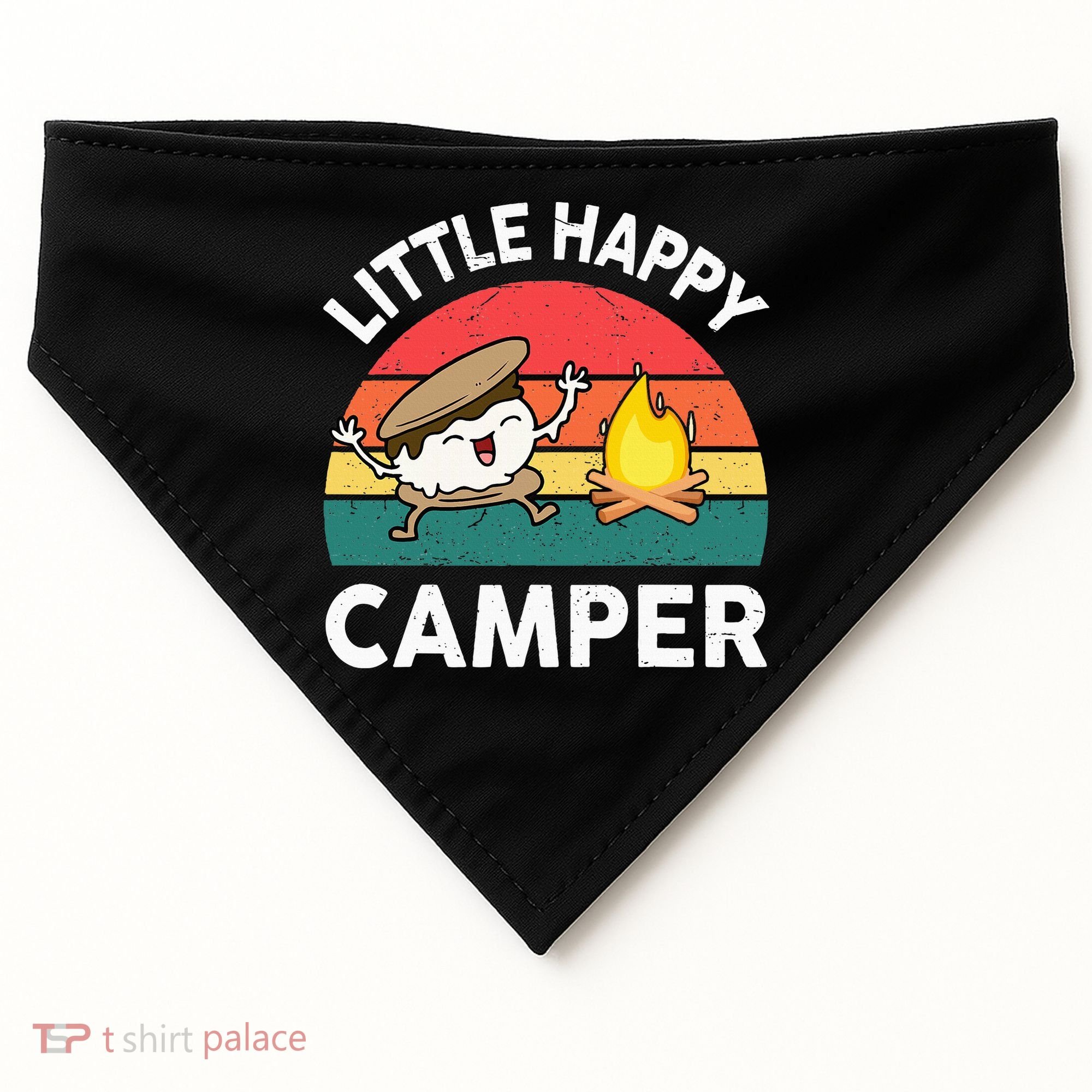 Little Happy Camper Funny Smore Camping USA-Made Doggie Bandana