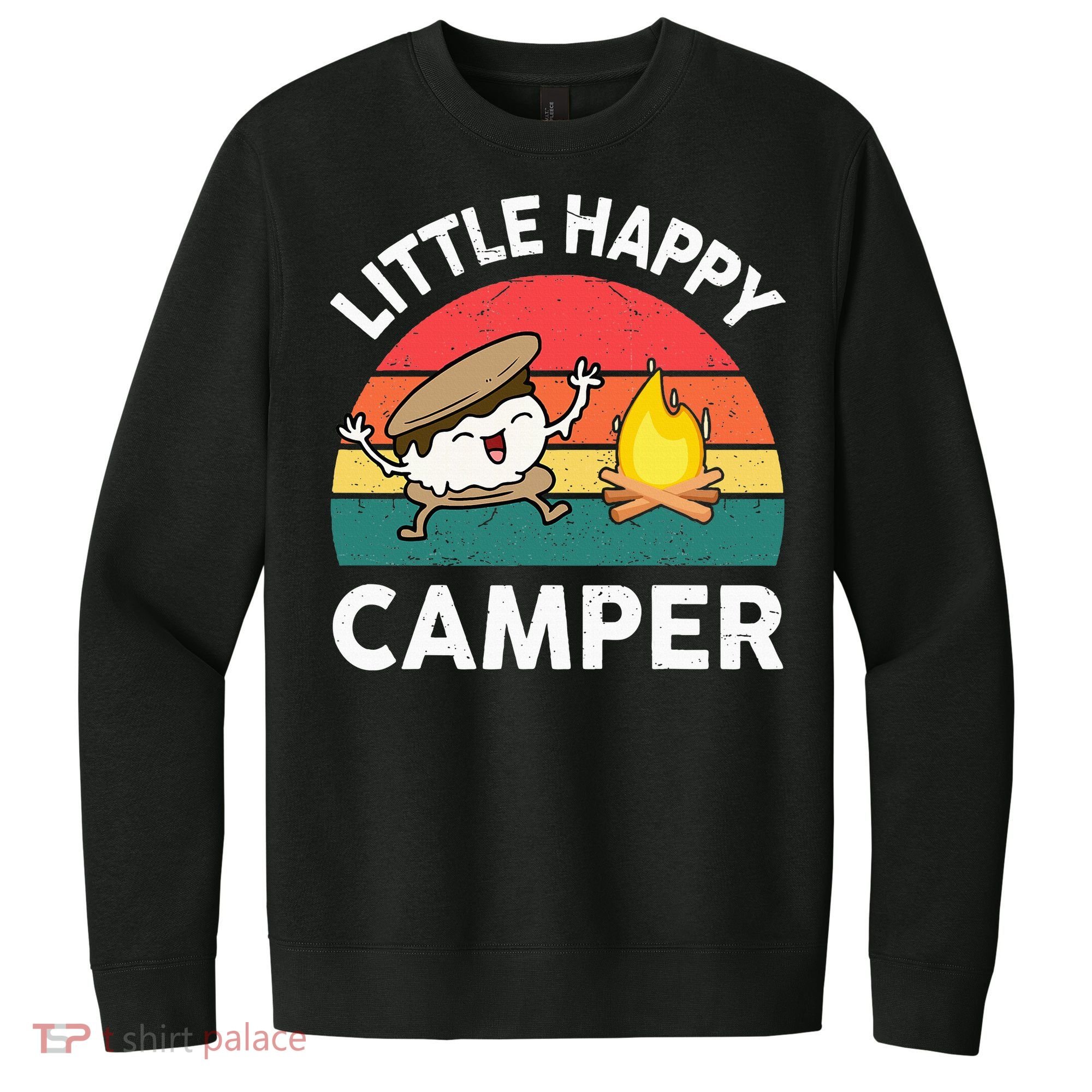 Little Happy Camper Funny Smore Camping V.I.T. Fleece Crew Sweatshirt