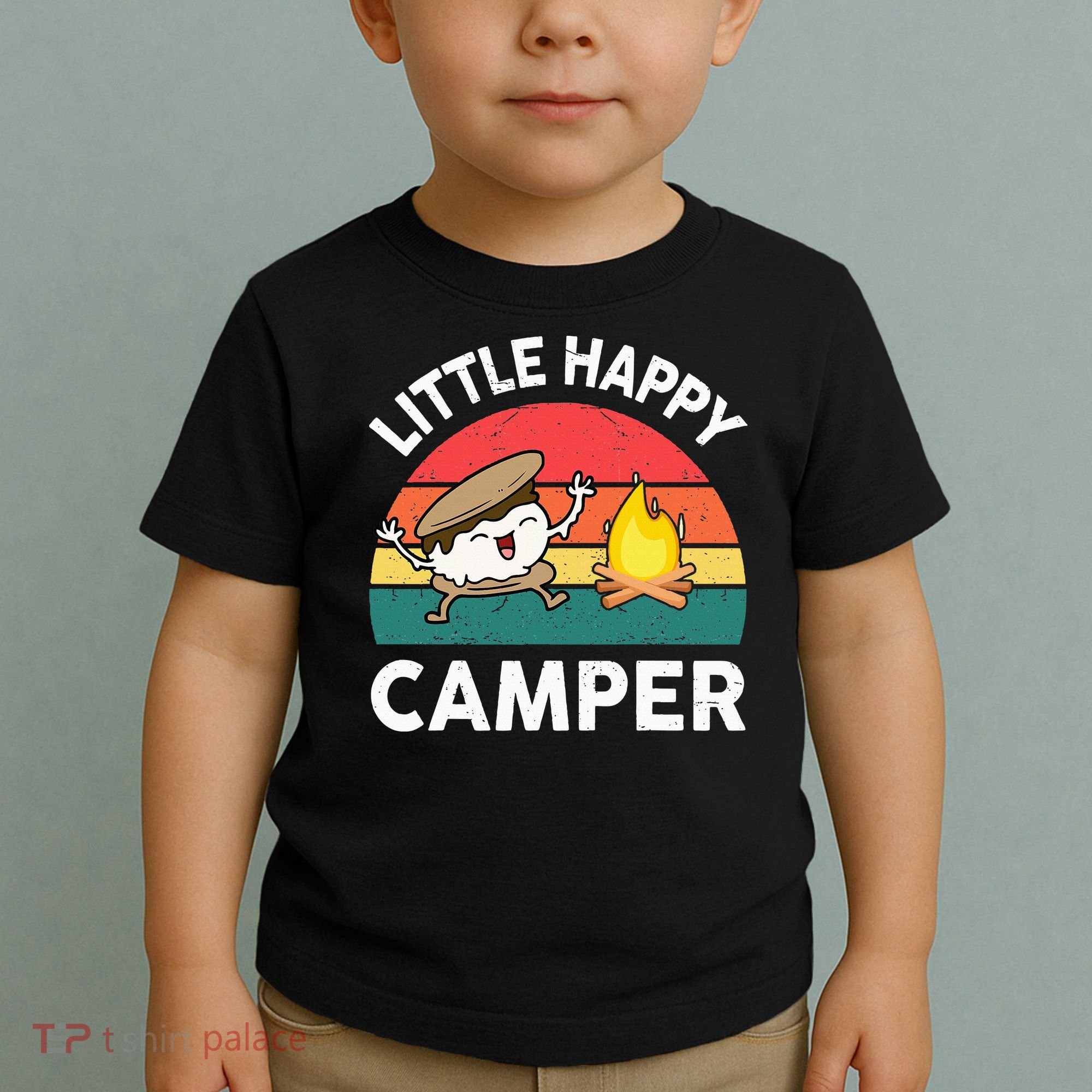 Little Happy Camper Funny Smore Camping Toddler T-Shirt