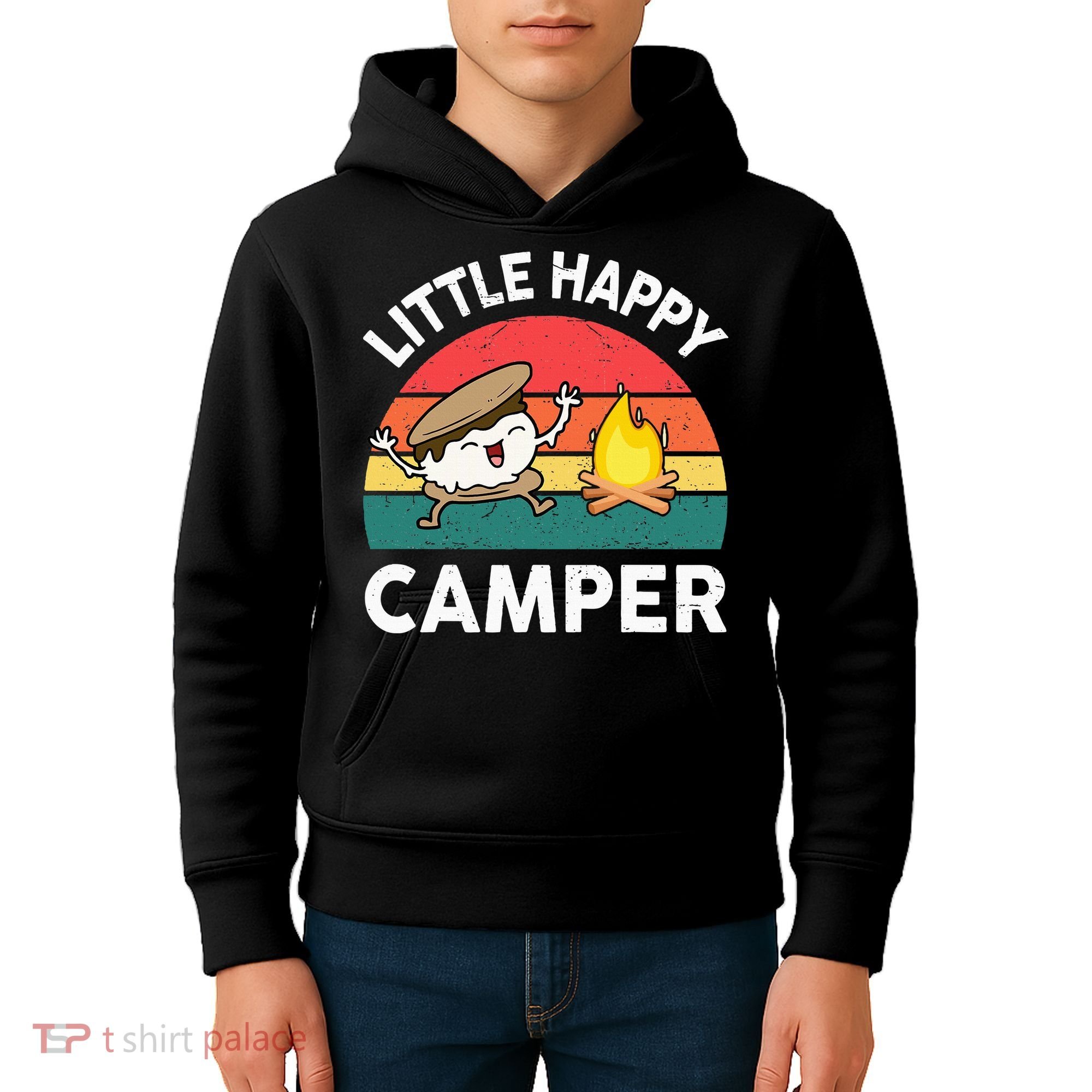 Little Happy Camper Funny Smore Camping Kids Hoodie