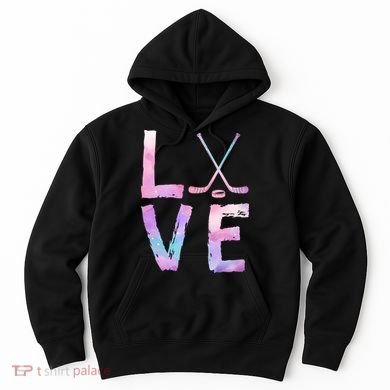 Love Hockey Color Design Hoodie