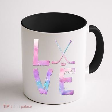 Love Hockey Color Design Coffee Mug back