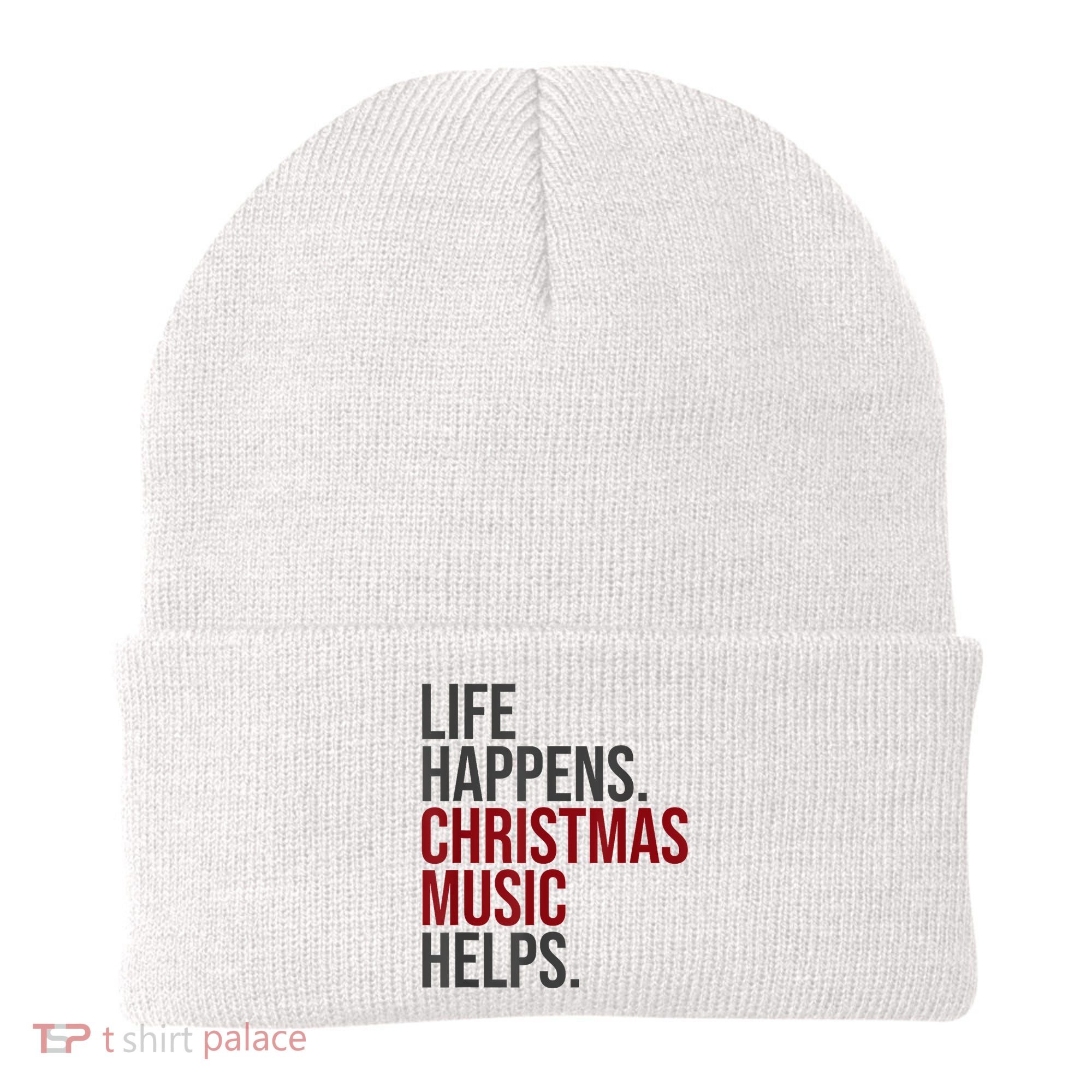 Life Happens Christmas Music Helps Beanie