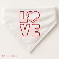 Love Heart Cute Romantic Gift USA-Made Doggie Bandana thumb 0