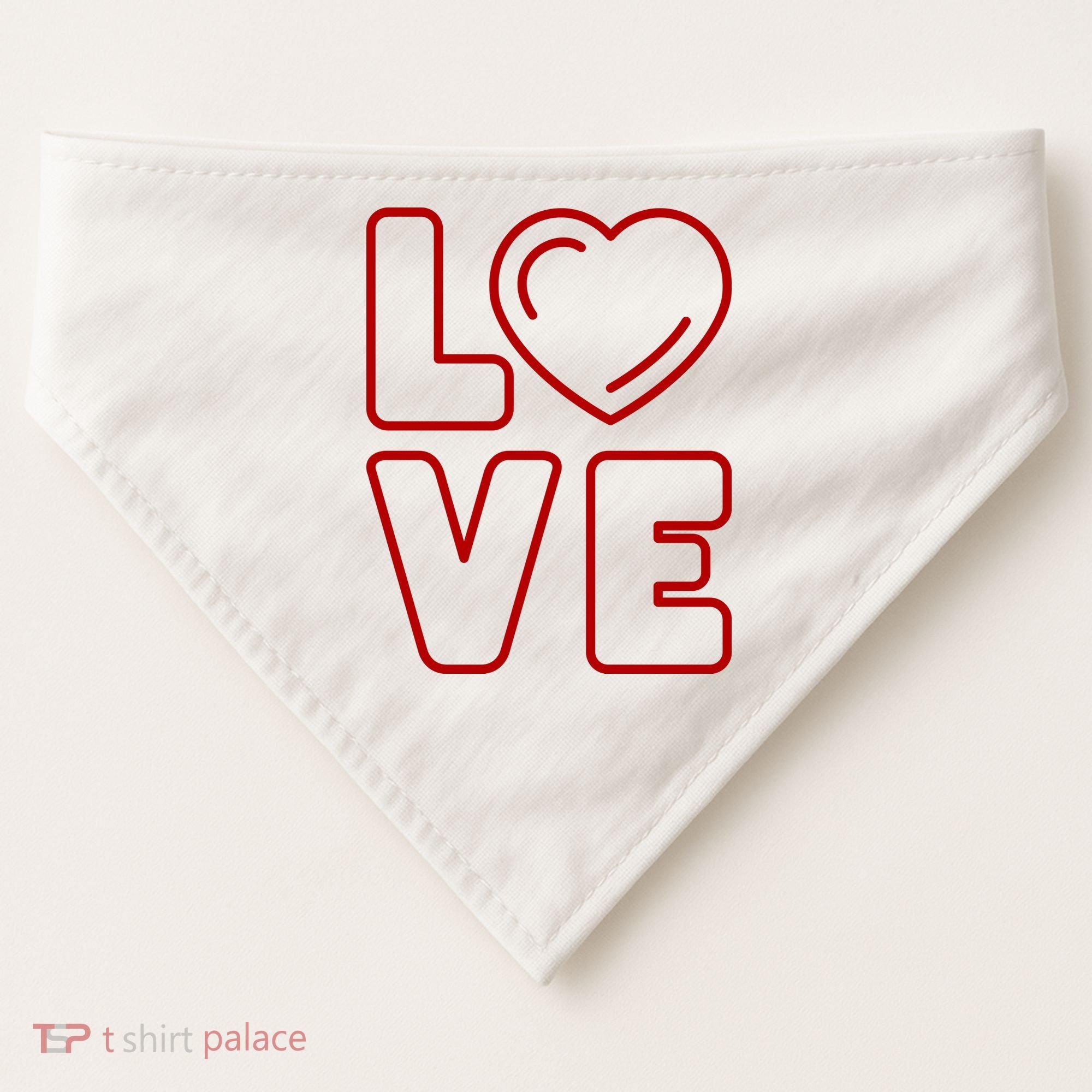 Love Heart Cute Romantic Gift USA-Made Doggie Bandana