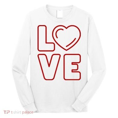 Love Heart Cute Romantic Gift Long Sleeve Shirt