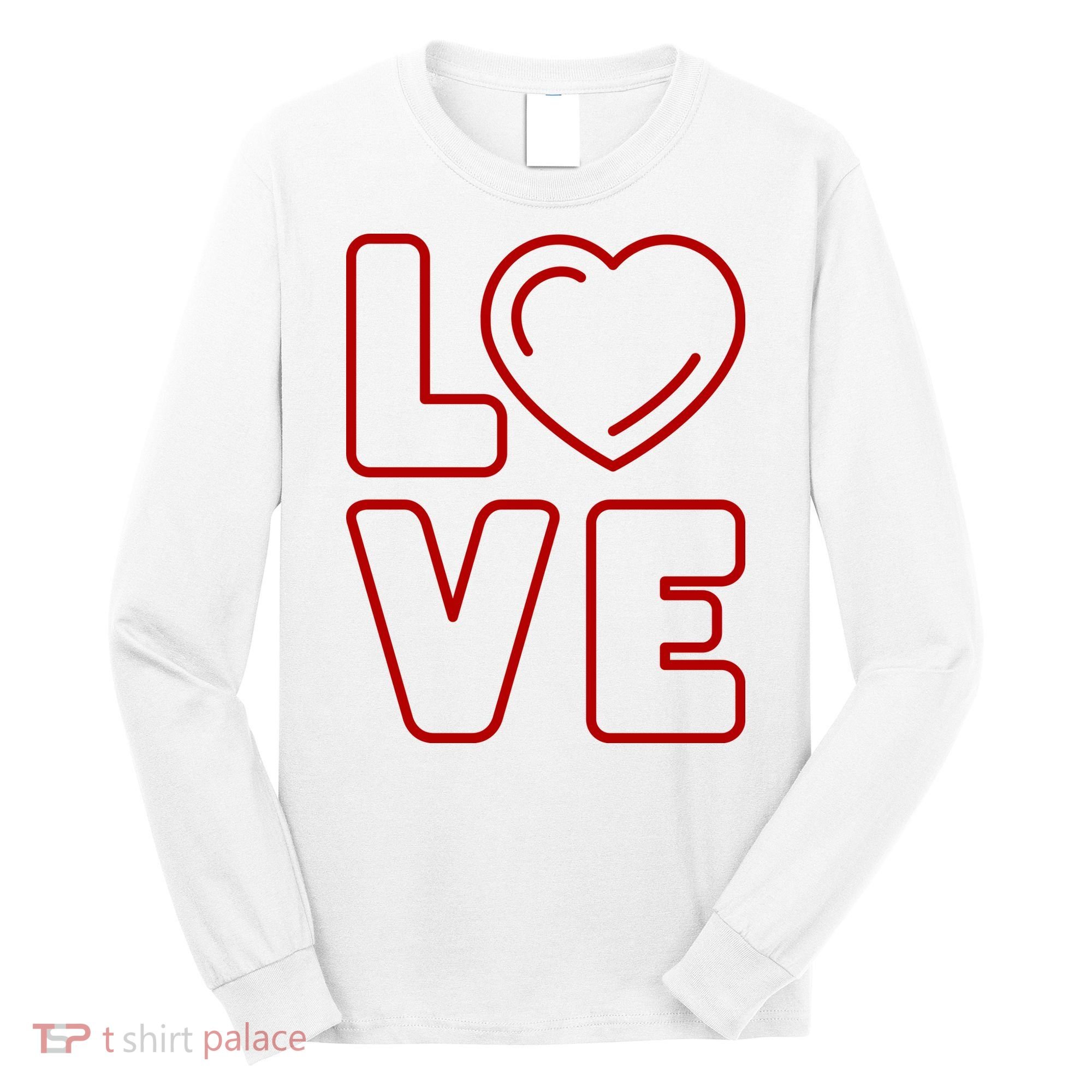Love Heart Cute Romantic Gift Long Sleeve Shirt