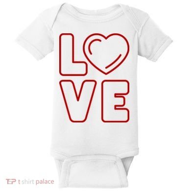Love Heart Cute Romantic Gift Baby Bodysuit