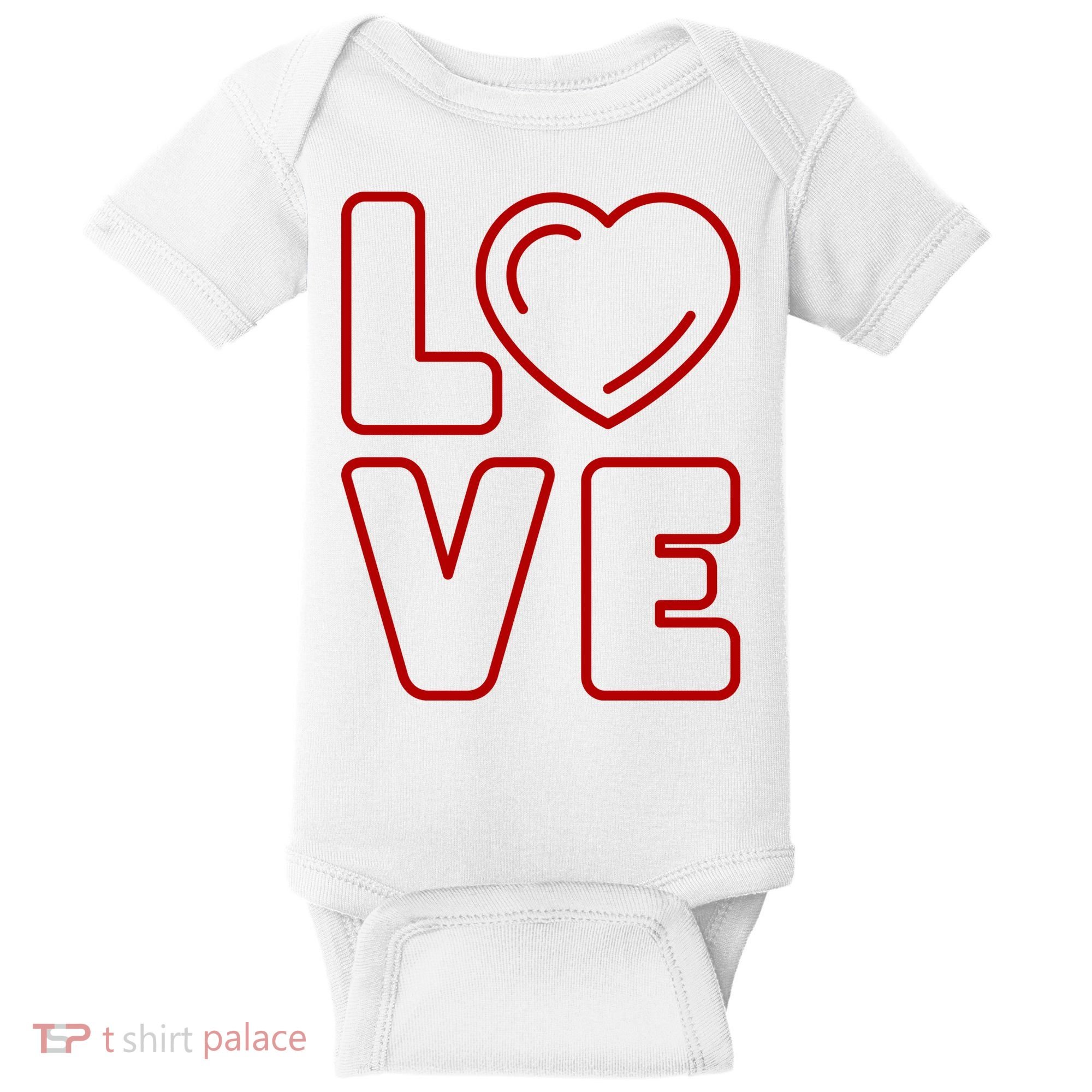 Love Heart Cute Romantic Gift Baby Bodysuit