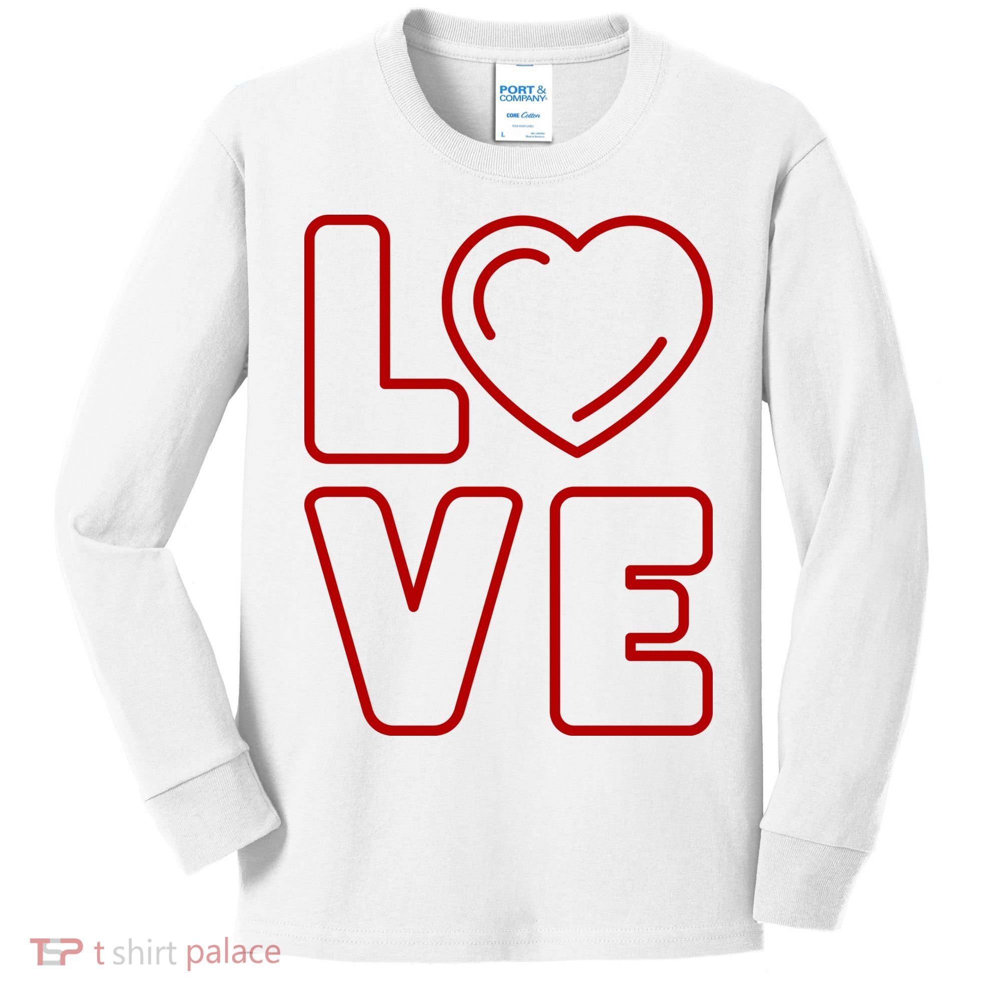 Love Heart Cute Romantic Gift Kids Long Sleeve Shirt