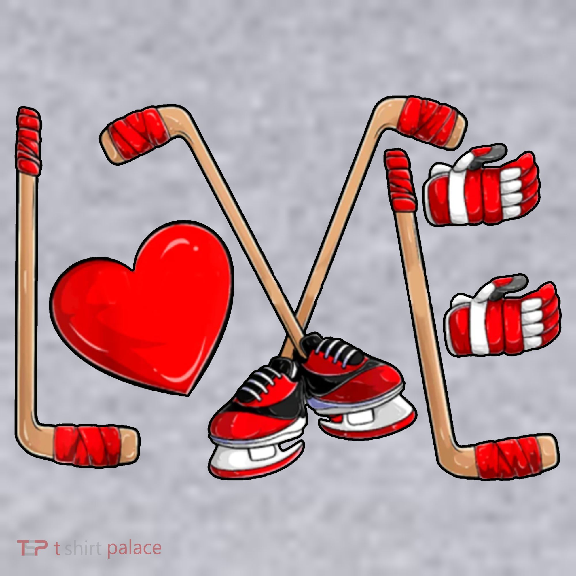 Love Hockey Cute Valentines Women's Racerback Cropped Tank