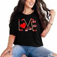 Love Hockey Cute Valentines Comfort Colors T-Shirt thumb 0