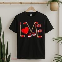 Love Hockey Cute Valentines T-Shirt thumb 2