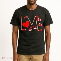 Love Hockey Cute Valentines Tall T-Shirt thumb 2