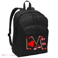Love Hockey Cute Valentines Port Authority Basic Backpack thumb 0