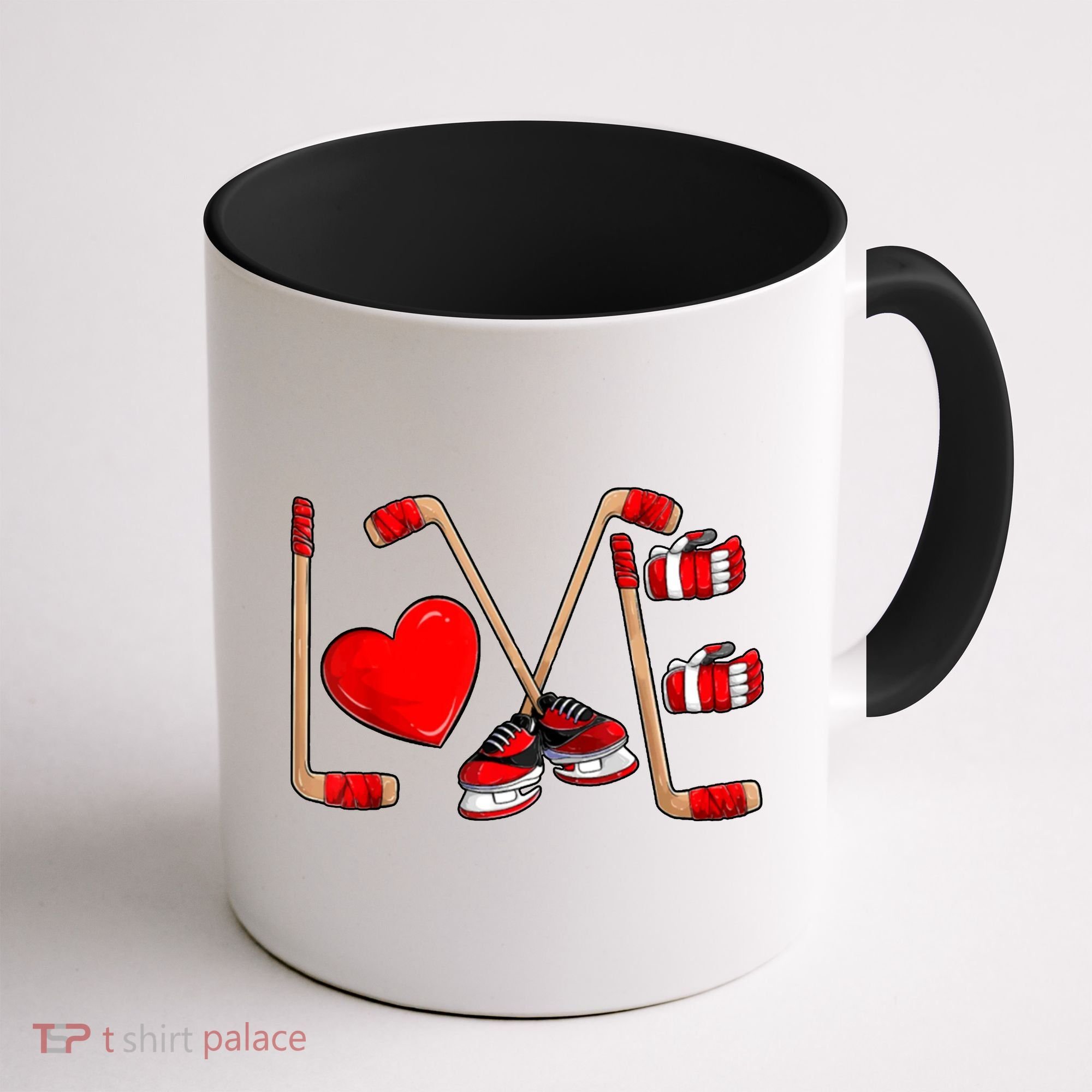 Love Hockey Cute Valentines Coffee Mug