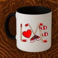 Love Hockey Cute Valentines Coffee Mug thumb 2