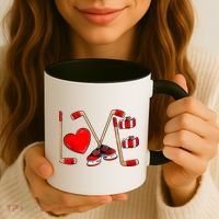 Love Hockey Cute Valentines Coffee Mug thumb 3