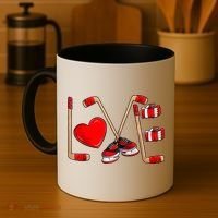 Love Hockey Cute Valentines Coffee Mug thumb 4