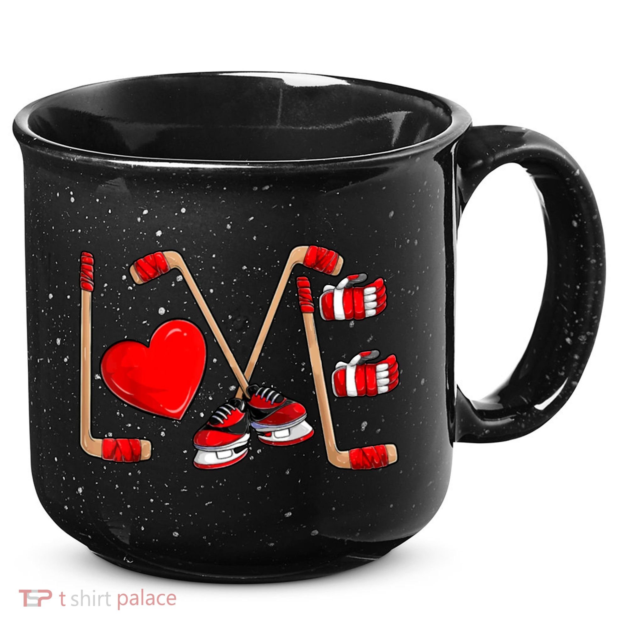 Love Hockey Cute Valentines 15oz Campfire Ceramic Mug
