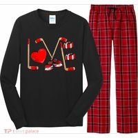 Love Hockey Cute Valentines Long Sleeve Pajama Set thumb 0