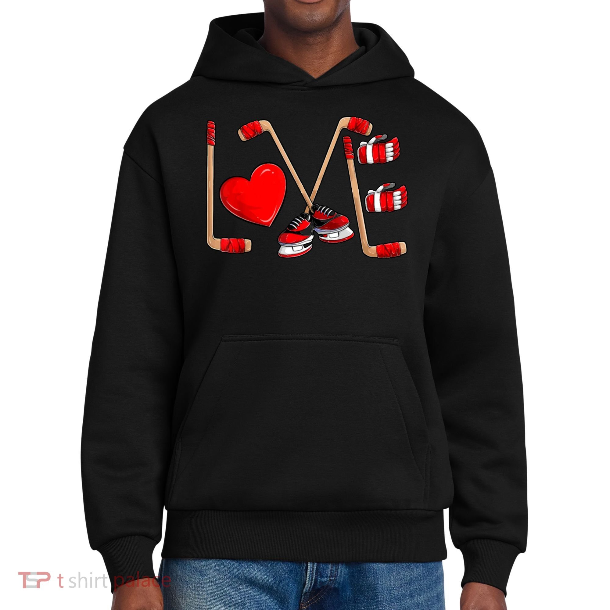 Love Hockey Cute Valentines District V.I.T. Heavyweight Hoodie