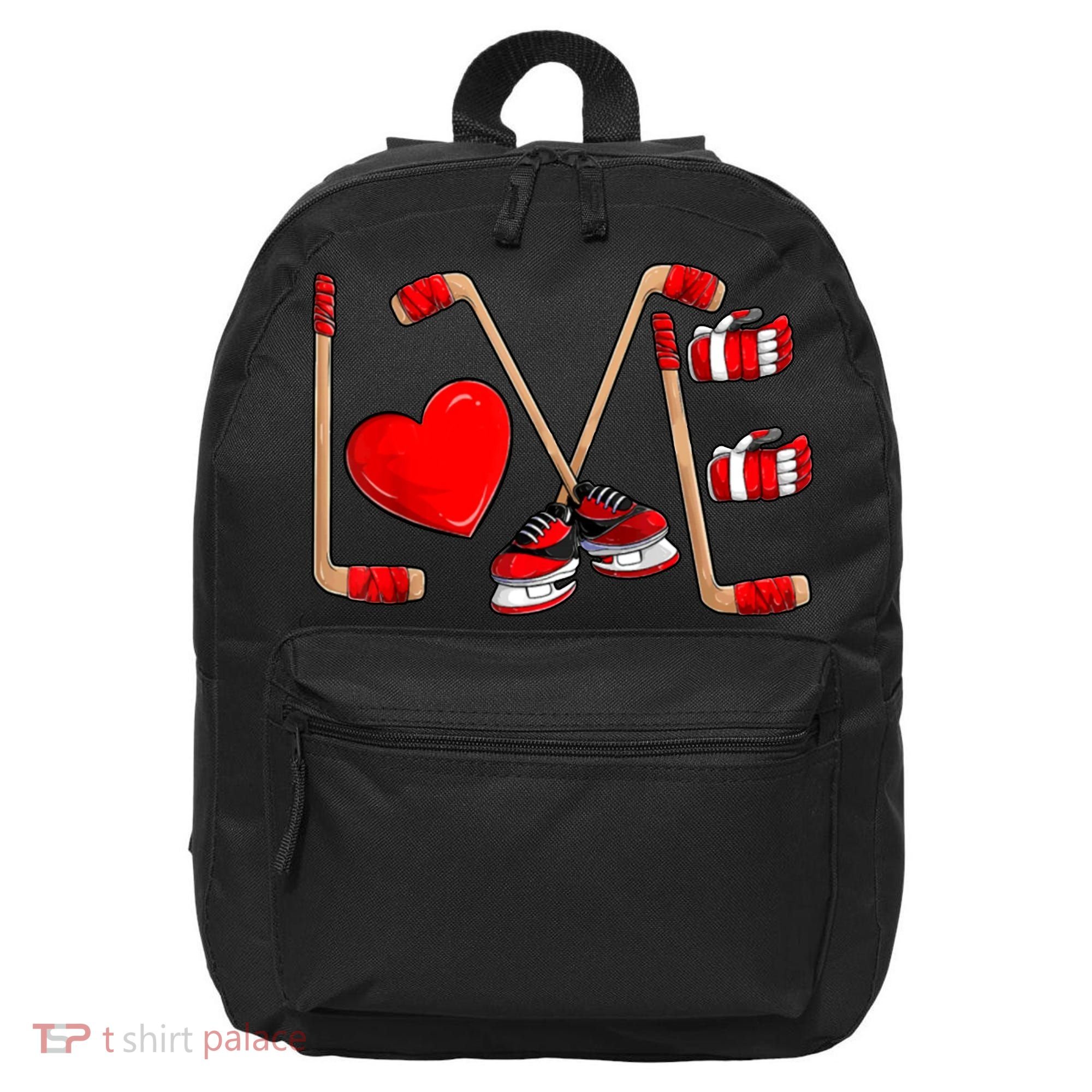 Love Hockey Cute Valentines 16 in Basic Backpack