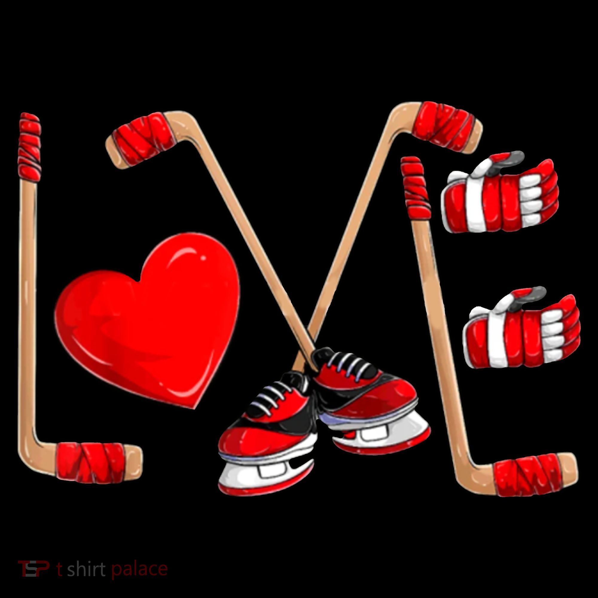 Love Hockey Cute Valentines Women's Hoodie