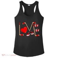 Love Hockey Cute Valentines Ladies PosiCharge Competitor Racerback Tank thumb 0