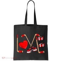 Love Hockey Cute Valentines Tote Bag thumb 0