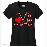 Love Hockey Cute Valentines Women's Cooling Performance Crew T-Shirt thumb 0