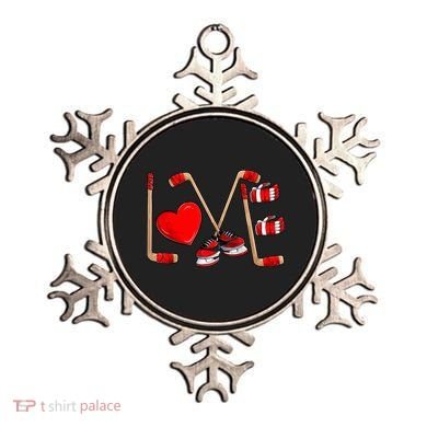 Love Hockey Cute Valentines Ornament