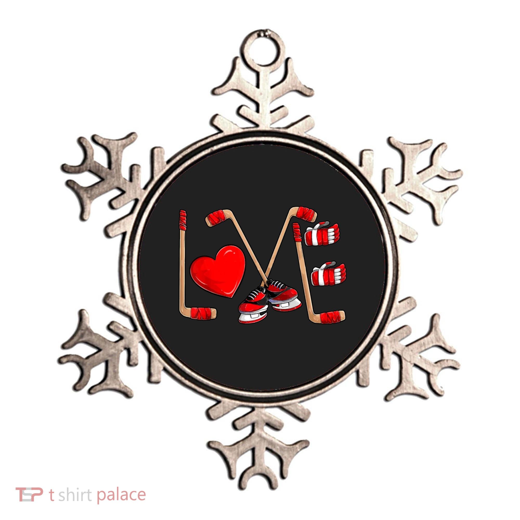 Love Hockey Cute Valentines Ornament