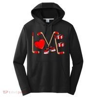Love Hockey Cute Valentines Performance Fleece Hoodie thumb 0