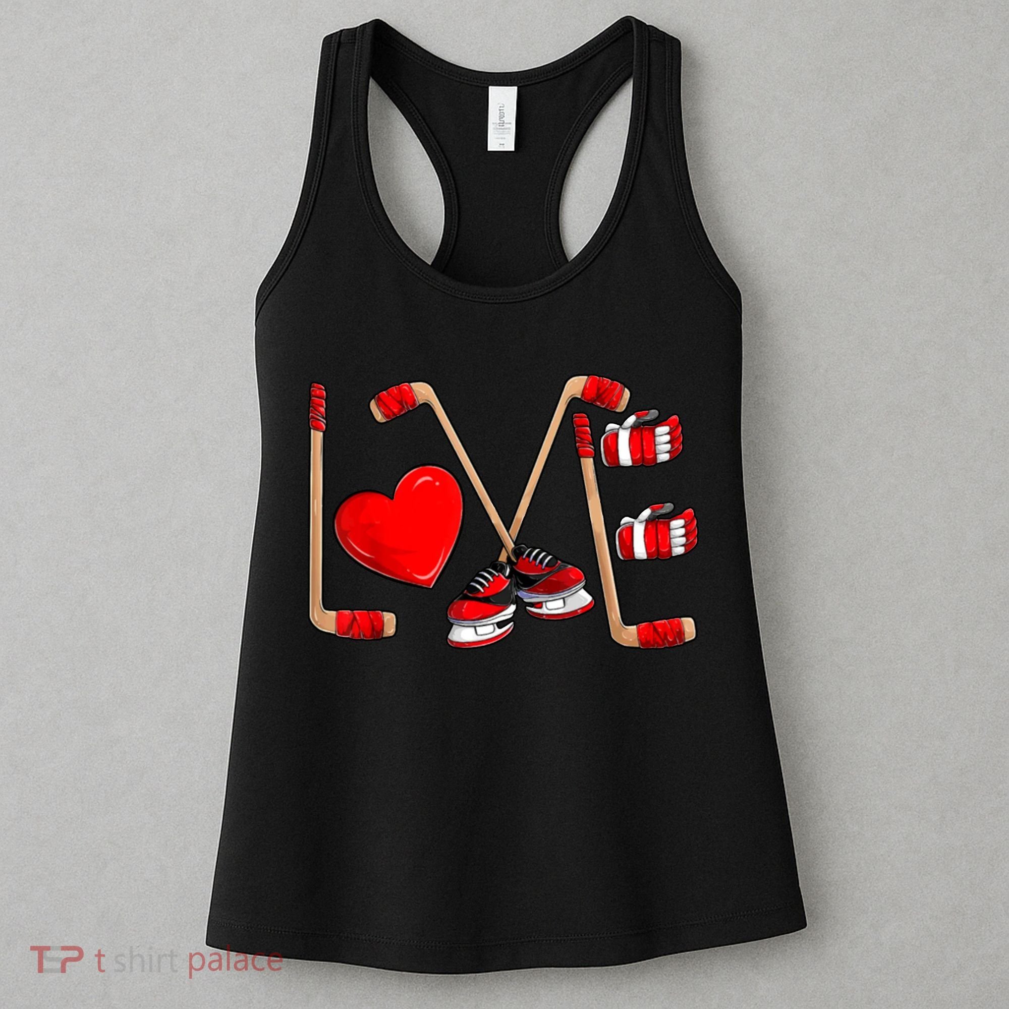 Love Hockey Cute Valentines Women's Tank Top