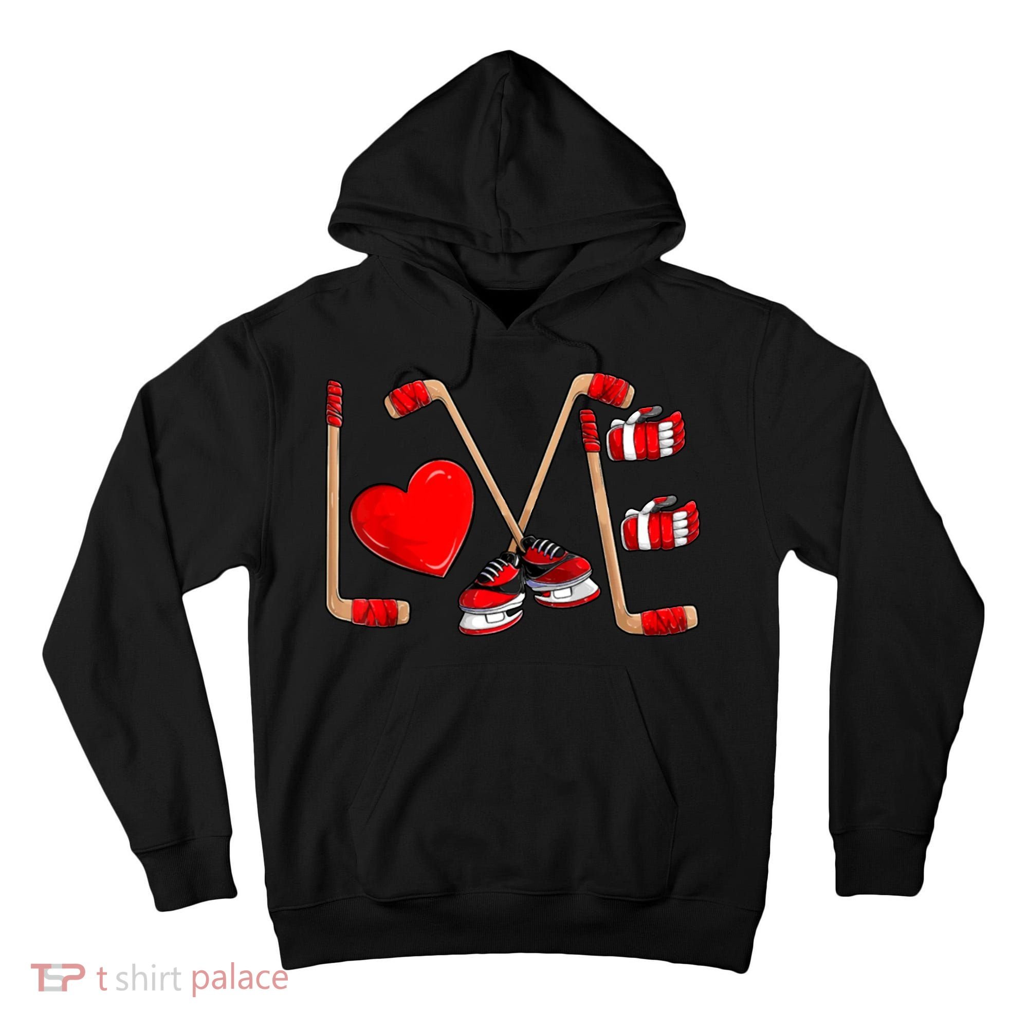 Love Hockey Cute Valentines Tall Hoodie