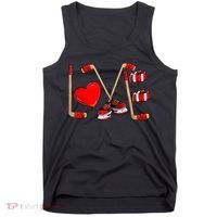 Love Hockey Cute Valentines Tank Top thumb 0